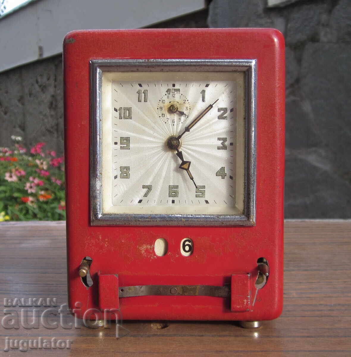 GLOBUS παλιό Γερμανικό επιτραπέζιο ρολόι κουμπαράς με ημερομηνία GLOBUS παλιό Γερμανικό επιτραπέζιο ρολόι κουμπαράς με ημερομηνία