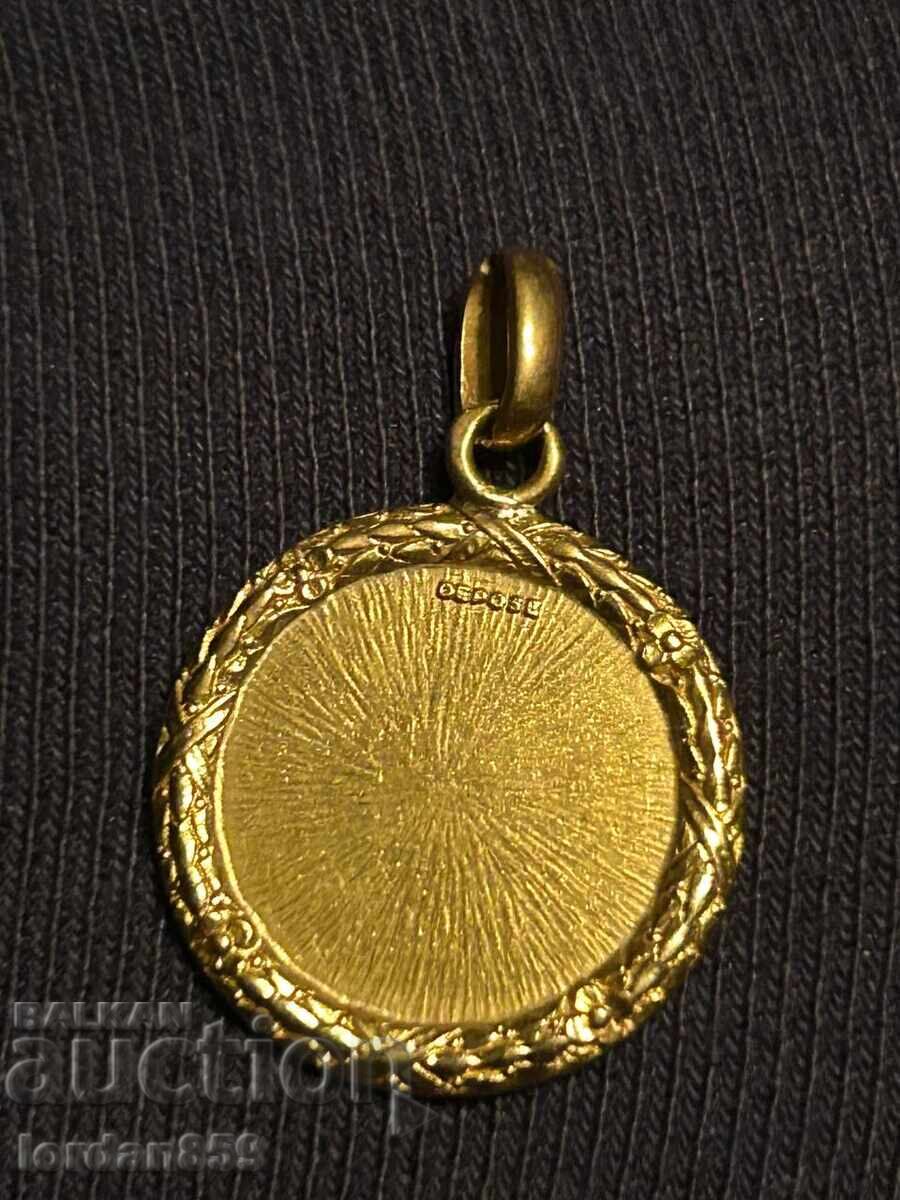 Рядък любовен медальон Арт Деко злато 750 с диаманти!!! с цена 2199.00 лв. | € 1124.33