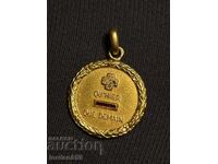 Medalion rar de dragoste Art Deco aur 750 cu diamante!!!