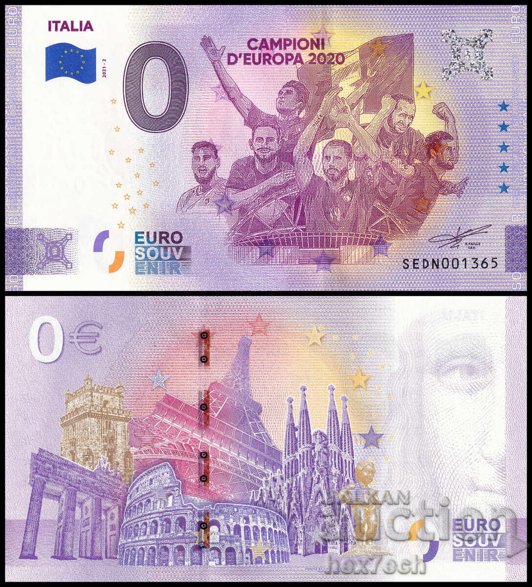 ❤️ ⭐ Italy 2021 0 Euro Italia Champions of Euro UNC new ⭐ ❤️
