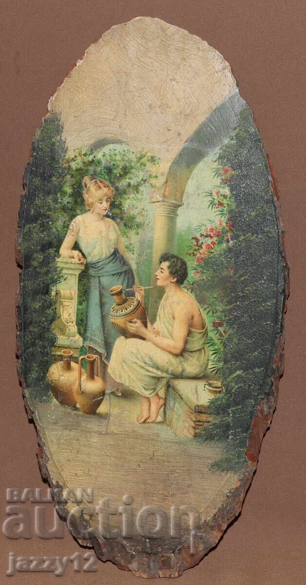 Παλαιός πίνακας ελαιογραφίας νεοκλασικισμού με τιμή 260.00 BGN | € 132.94