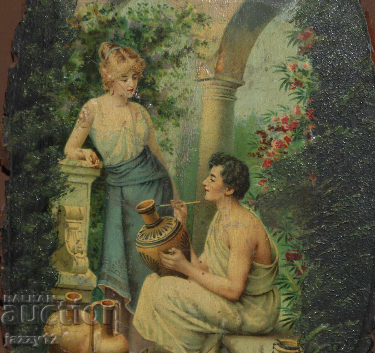 Δημοπρασία Παλαιός πίνακας ελαιογραφίας νεοκλασικισμού