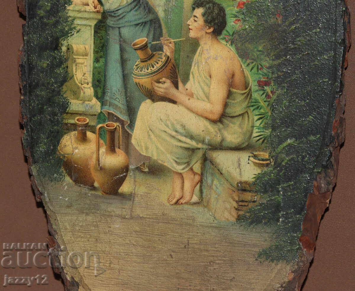 Παλαιός πίνακας ελαιογραφίας νεοκλασικισμού - 6