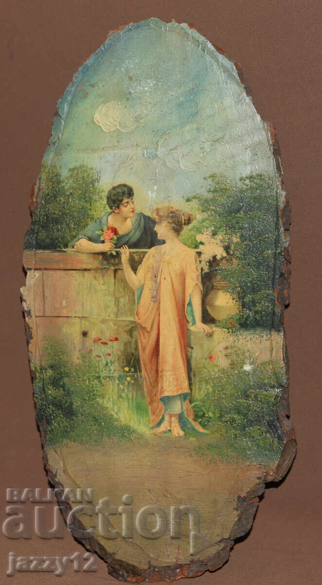 Παλαιός πίνακας ελαιογραφίας νεοκλασικισμού