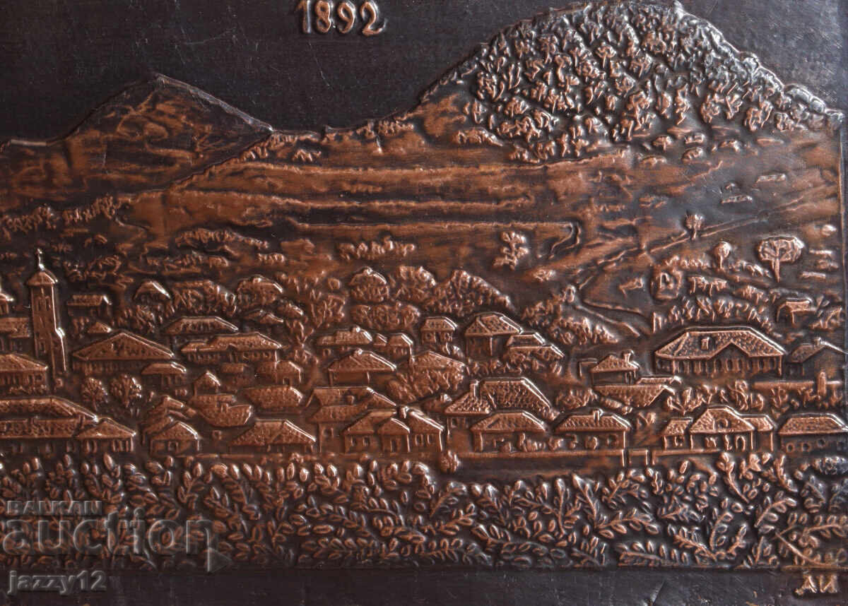 Plaque panel metal plastic copper town Tsaribrod - 5