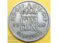Marea Britanie 6 pence 1948 George 6