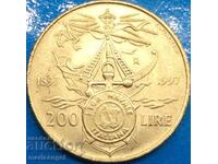 200 de lire 1997 Italia 100 de ani - jubileu