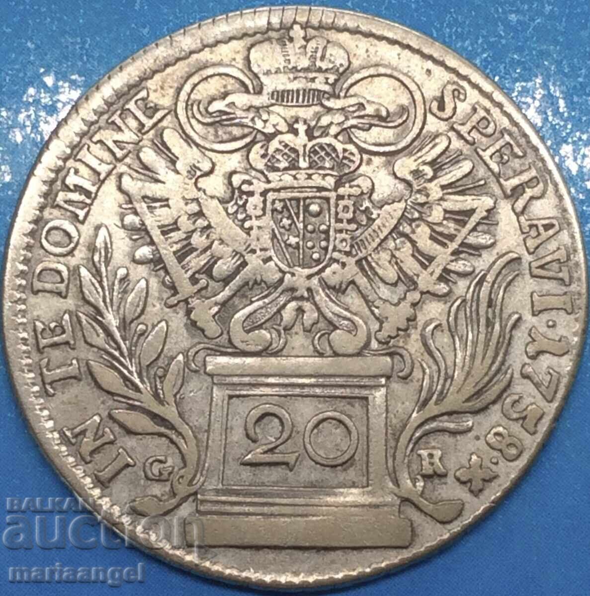 Δημοπρασία 20 Kreuzer 1758 Αυστρία Franz I Stefan Graz ασημί - σπάνιο