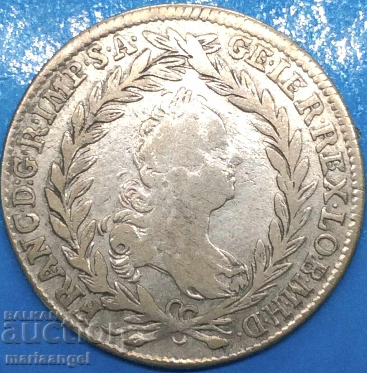 Παράδοση 20 Kreuzer 1758 Αυστρία Franz I Stefan Graz ασημί - σπάνιο