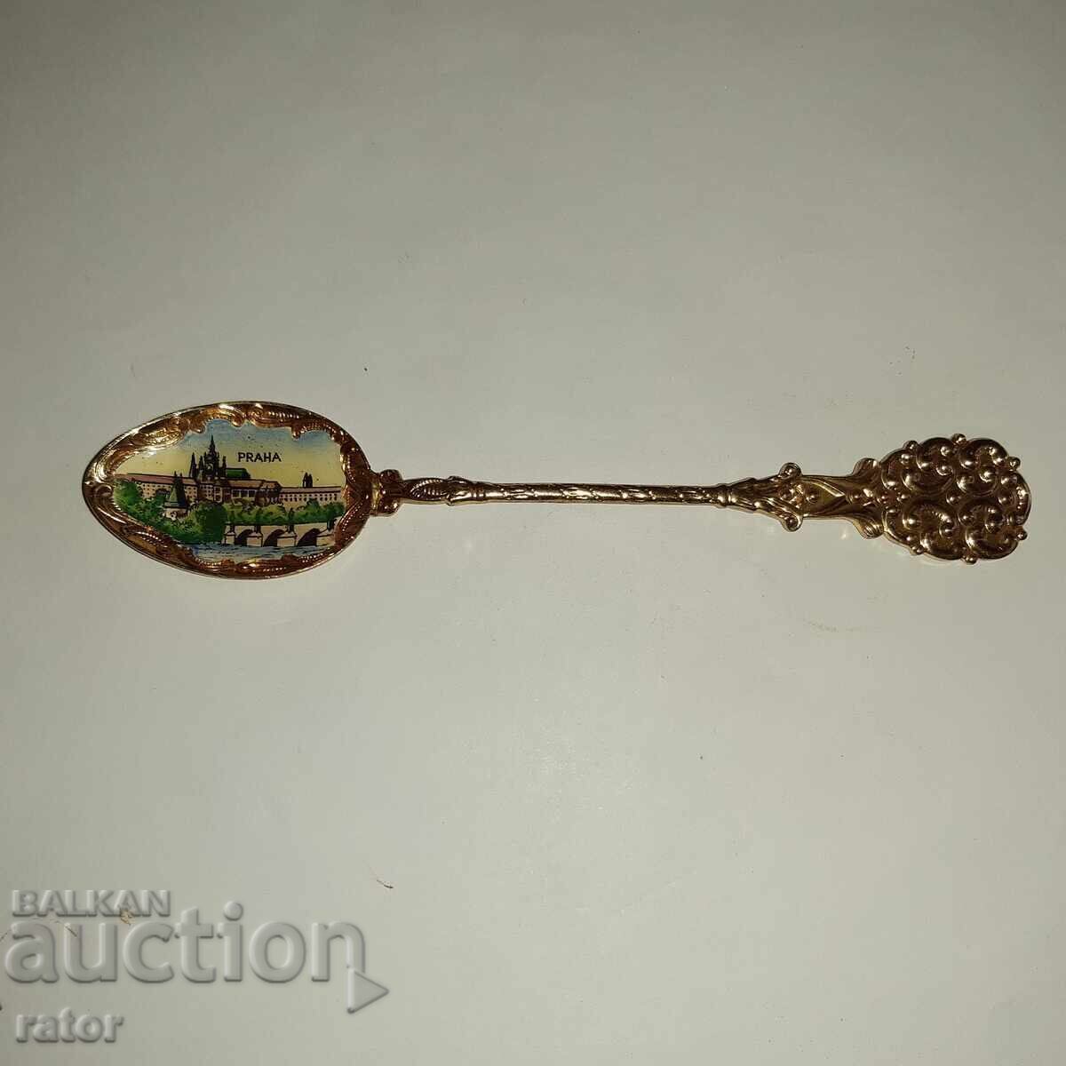 Linguriță veche de suvenir elegantă cu email - PRAGA