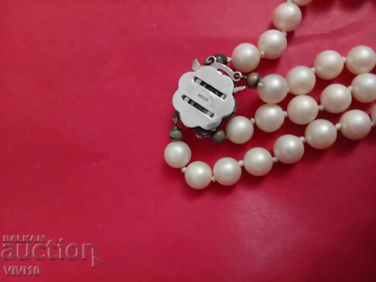 Аукцион Старинно колие с перли, сребърна закопчалка