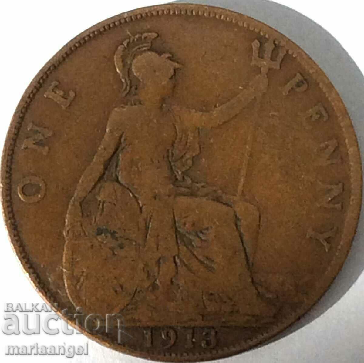1 Penny 1913 Marea Britanie Bronz cu preț 4.00 BGN | € 2.05 1 Penny 1913 Marea Britanie Bronz cu preț 4.00 BGN | € 2.05