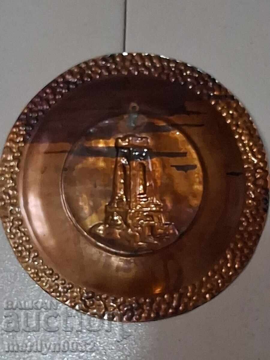Auction  Decorative copper plate for wall sahan, copper, panica tray