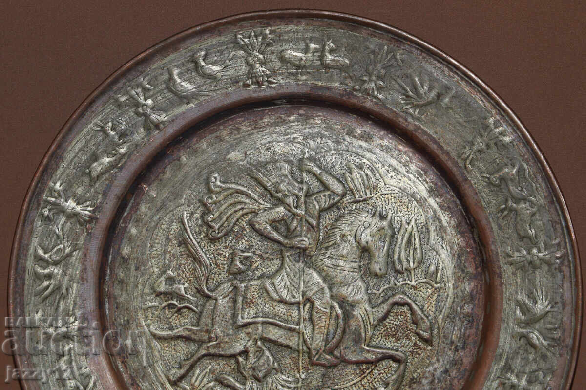 Доставка на Медна чиния пано стенна украса ловни мотиви