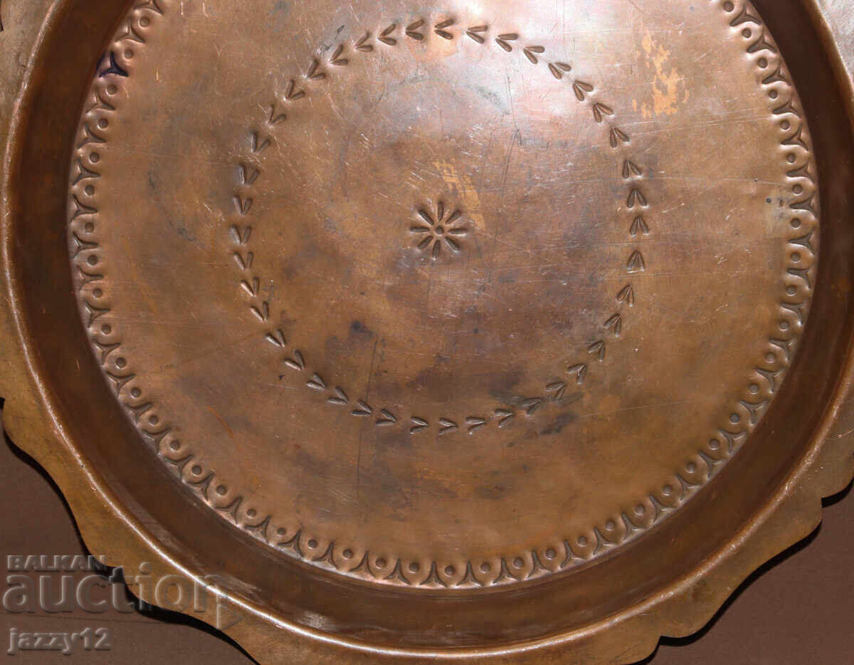 Old traditional copper tray platter - 6