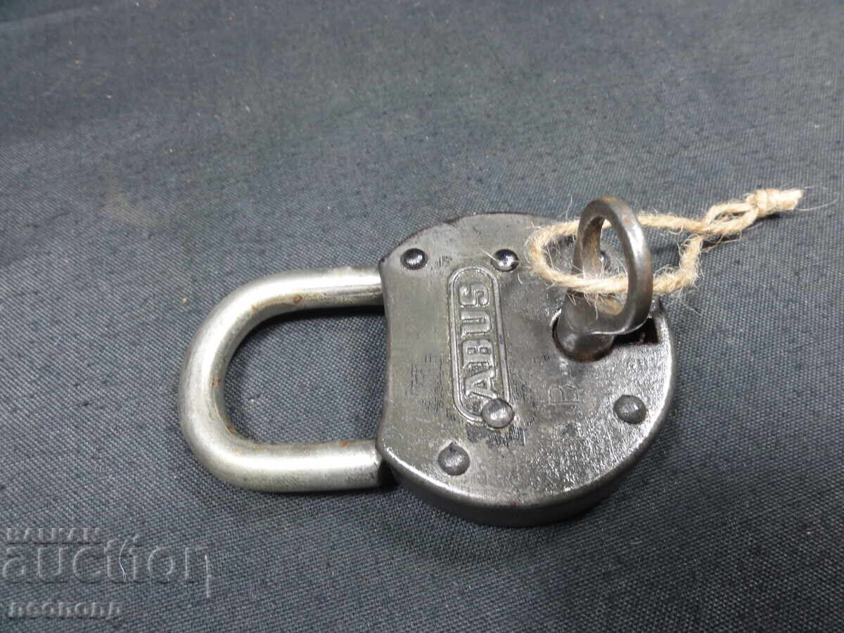 OLD RETRO PADLOCK WITH KEY ABUS GERMANY - 5