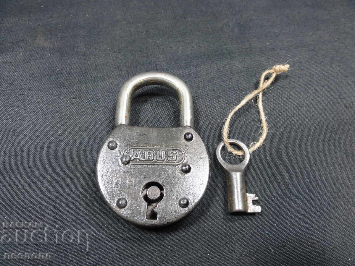 OLD RETRO PADLOCK WITH KEY ABUS GERMANY