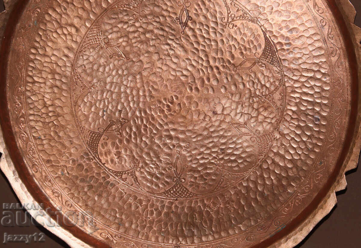 Χειροποίητος παραδοσιακός χάλκινος δίσκος tava podnos - 5