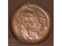 Veche farfurie de cupru, panou, decorație de perete, motive islamice