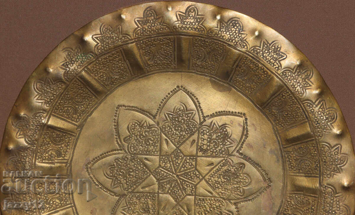 Livrarea Veche farfurie din alamă, panou, decorațiune de perete, motive islamice Livrarea Veche farfurie din alamă, panou, decorațiune de perete, motive islamice