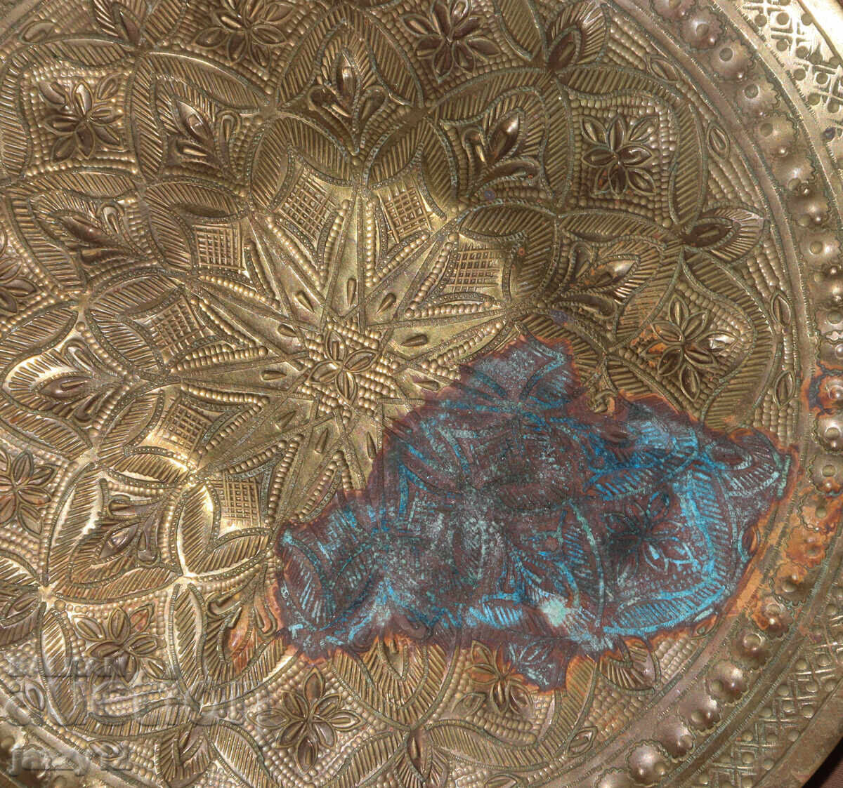 Old brass plate wall decor Islamic motifs - 6