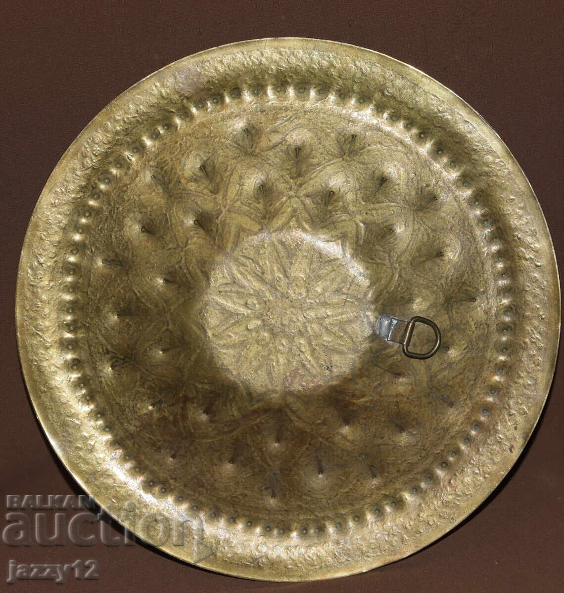 Old brass plate wall decor Islamic motifs - 7