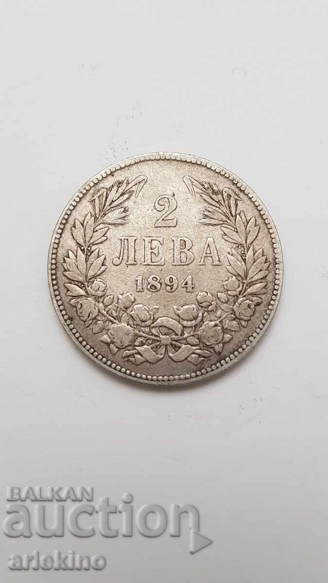 Prince Silver Coin 2 Leva 1894 Ferdinand I Prince Silver Coin 2 Leva 1894 Ferdinand I