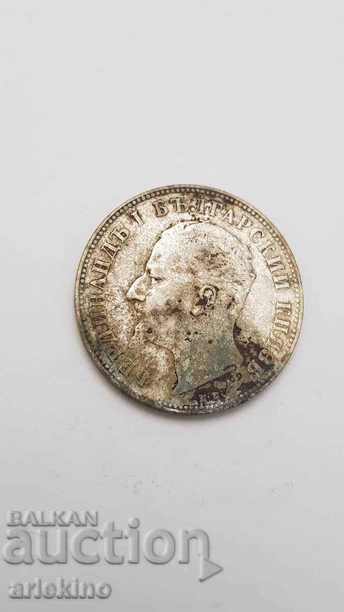 Prince Silver Coin 2 Leva 1894 Ferdinand I - 5