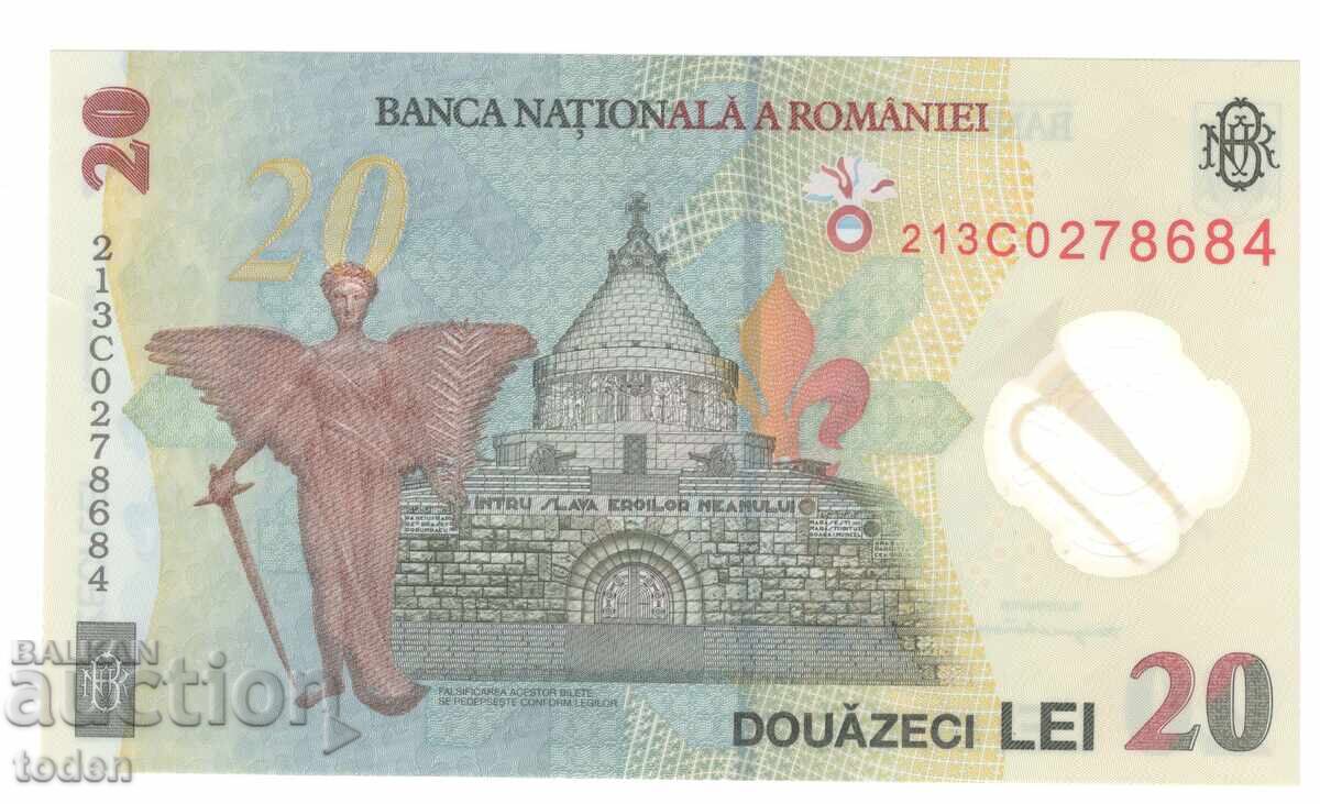 Romania - 20 Lei - 2021 - P# 119Aa - COA with crown - Polymer