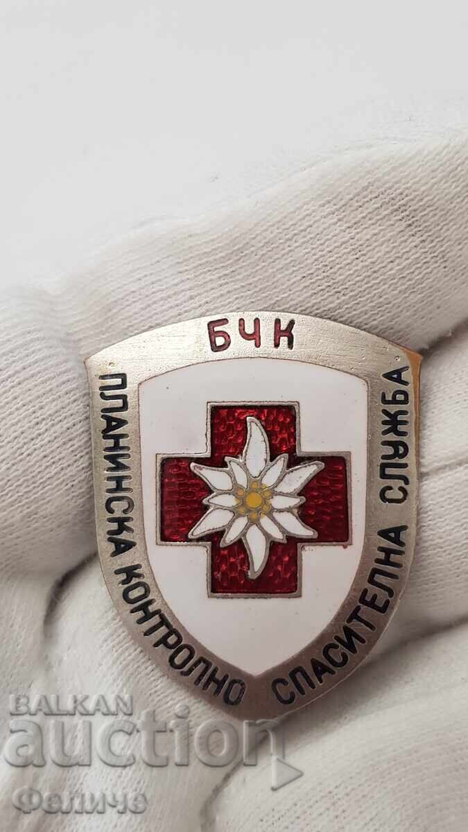 Колекционен знак, значка Планинска Спасителна Служба БЧК с цена 115.00 лв. | € 58.80