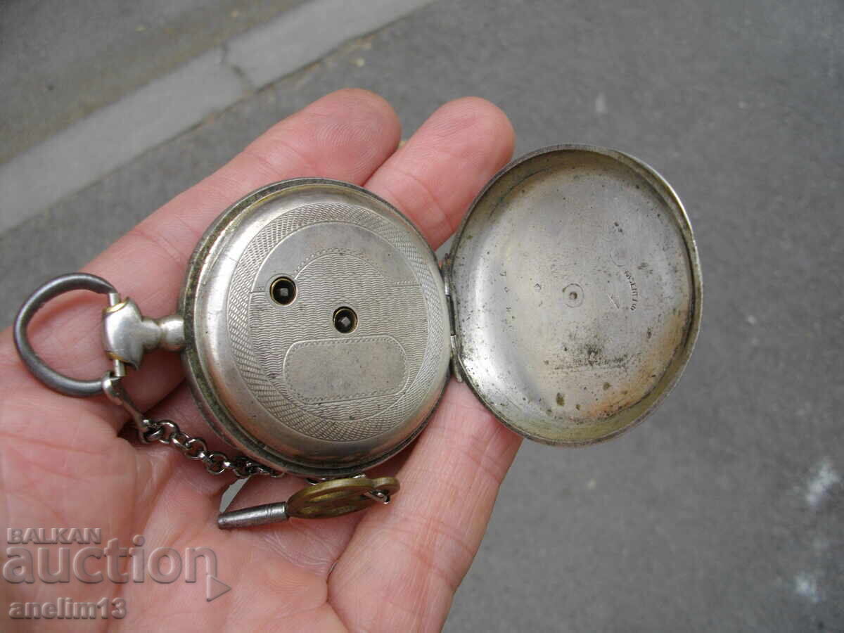 CEAS DE BUZUNAR DIN ARGINT VECHI CU CHEIE - 5