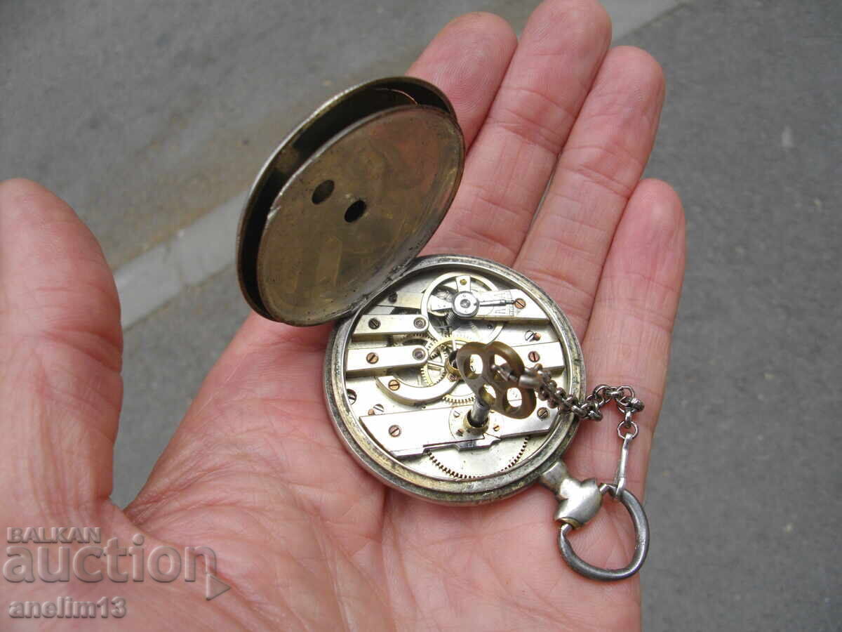 CEAS DE BUZUNAR DIN ARGINT VECHI CU CHEIE - 7
