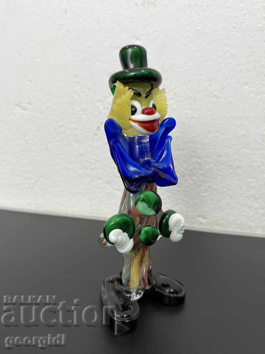 Clown din sticlă Murano lucrat manual. №7432 cu preț 155.00 BGN | € 79.25