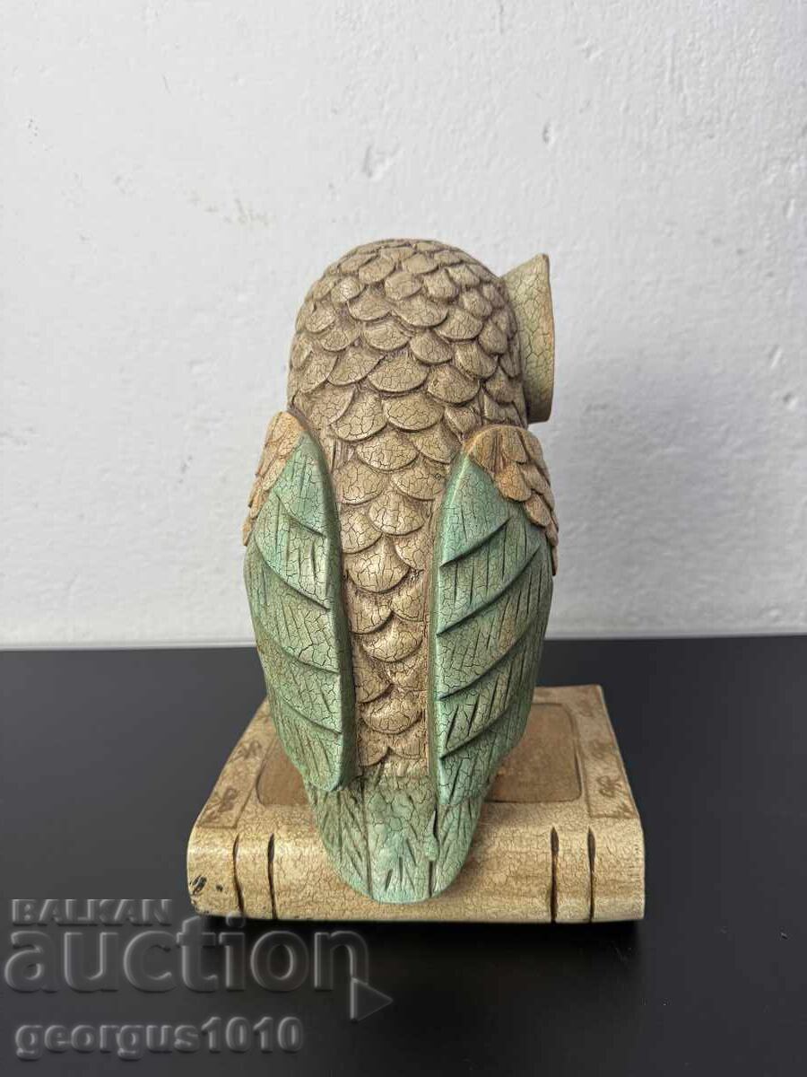 Ξύλινο ειδώλιο κουκουβάγιας σε βιβλίο №7430 - 5