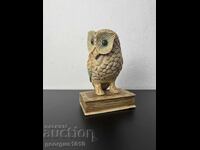 Wooden owl figurine on a book №7430