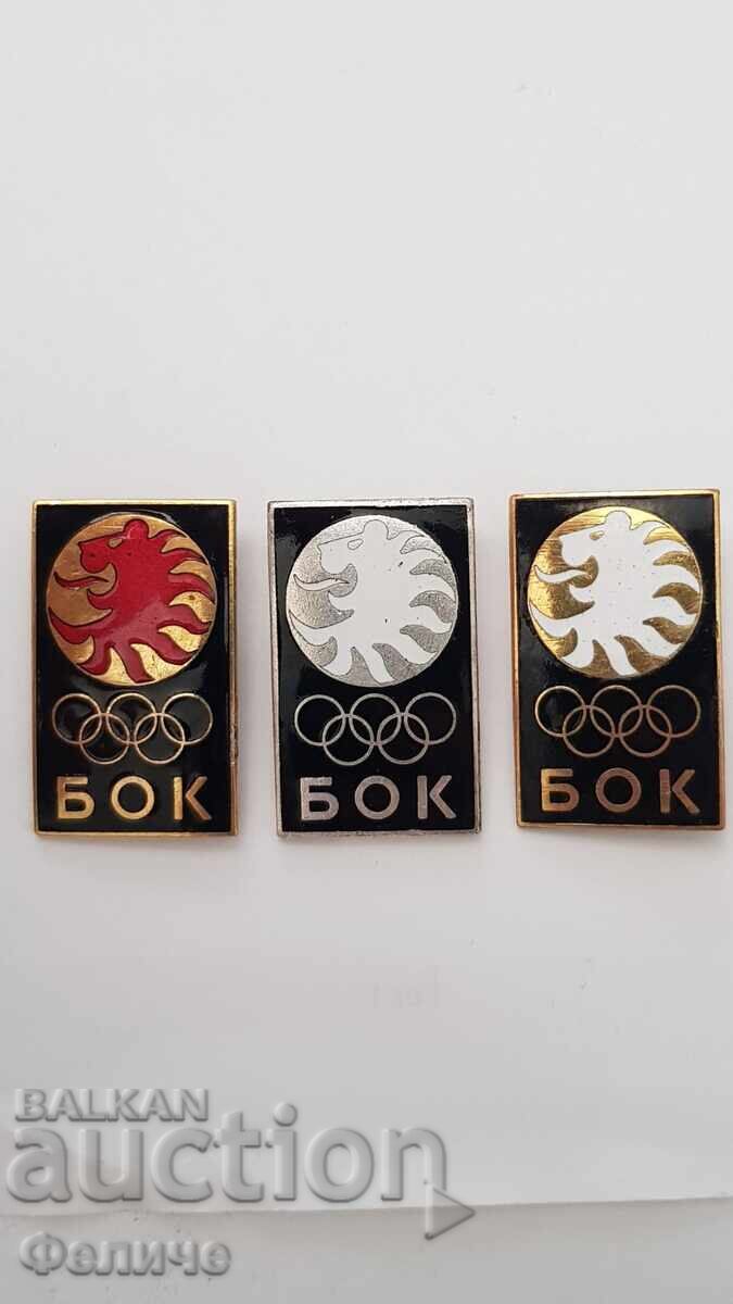 3бр. Редки знаци, значки, знак БЪЛГАРСКИ ОЛИМПИЙСКИ КОМИТЕТ
