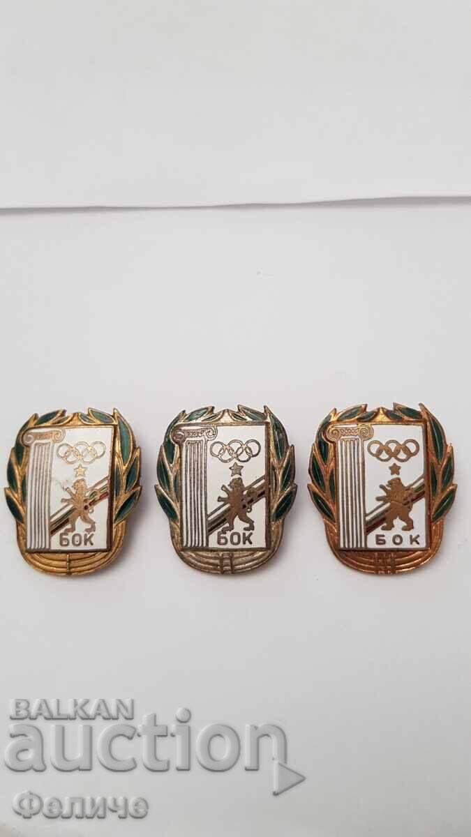 3 pcs. Rare signs, badges, sign BULGARIAN OLYMPIC COMMITTEE with price 290.00 BGN | € 148.27 3 pcs. Rare signs, badges, sign BULGARIAN OLYMPIC COMMITTEE with price 290.00 BGN | € 148.27