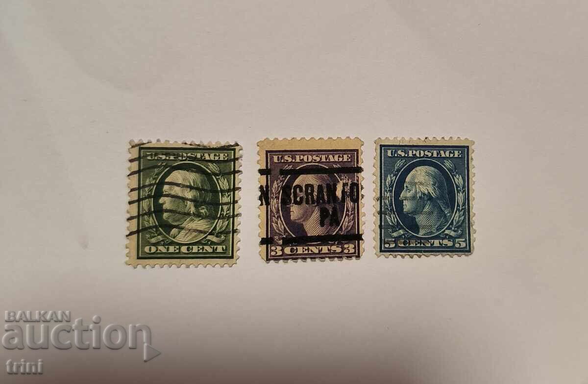 ΗΠΑ 1908 Benjamin Franklin και George Washington ΗΠΑ 1908 Benjamin Franklin και George Washington