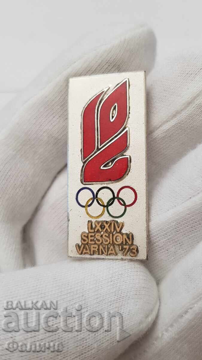 Rar Bulgăresc SEMN OLIMPIC, INSIGNĂ Varna 1973 Rar Bulgăresc SEMN OLIMPIC, INSIGNĂ Varna 1973