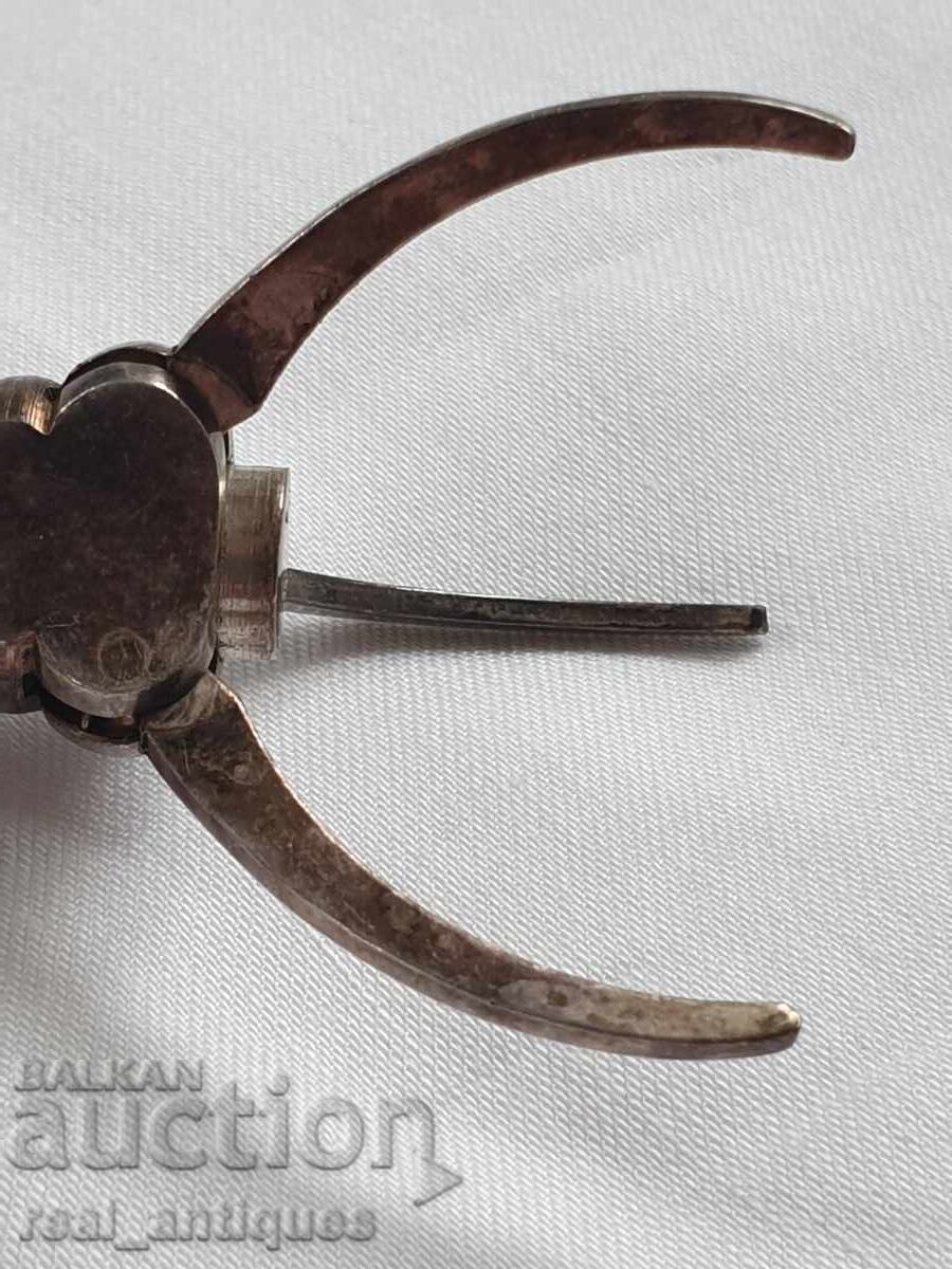 Посребрена щипка за лед - 5