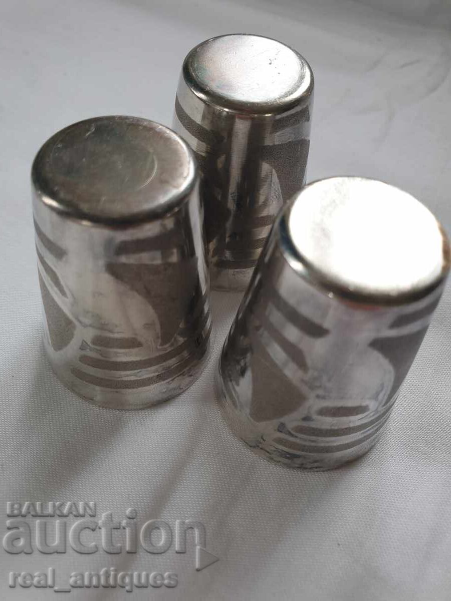 Посребрени чашки с позлата - 5