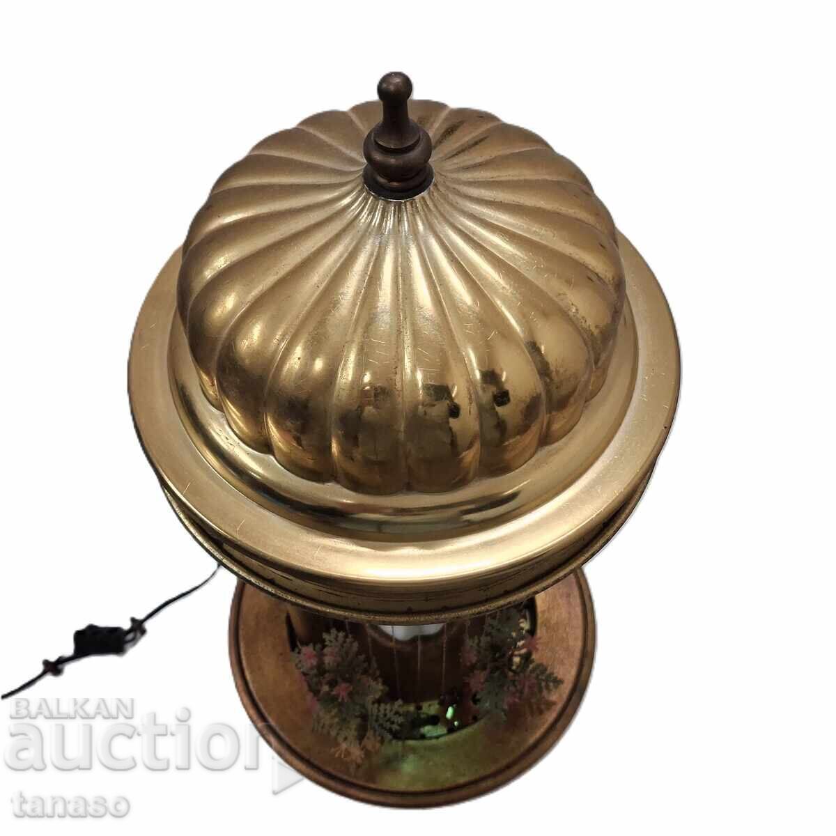 Auction  Large antique oil lamp with porcelain figure