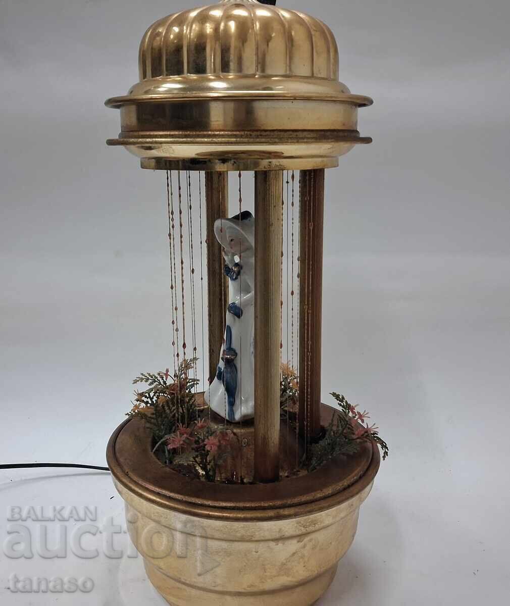 Delivery of Large antique oil lamp with porcelain figure