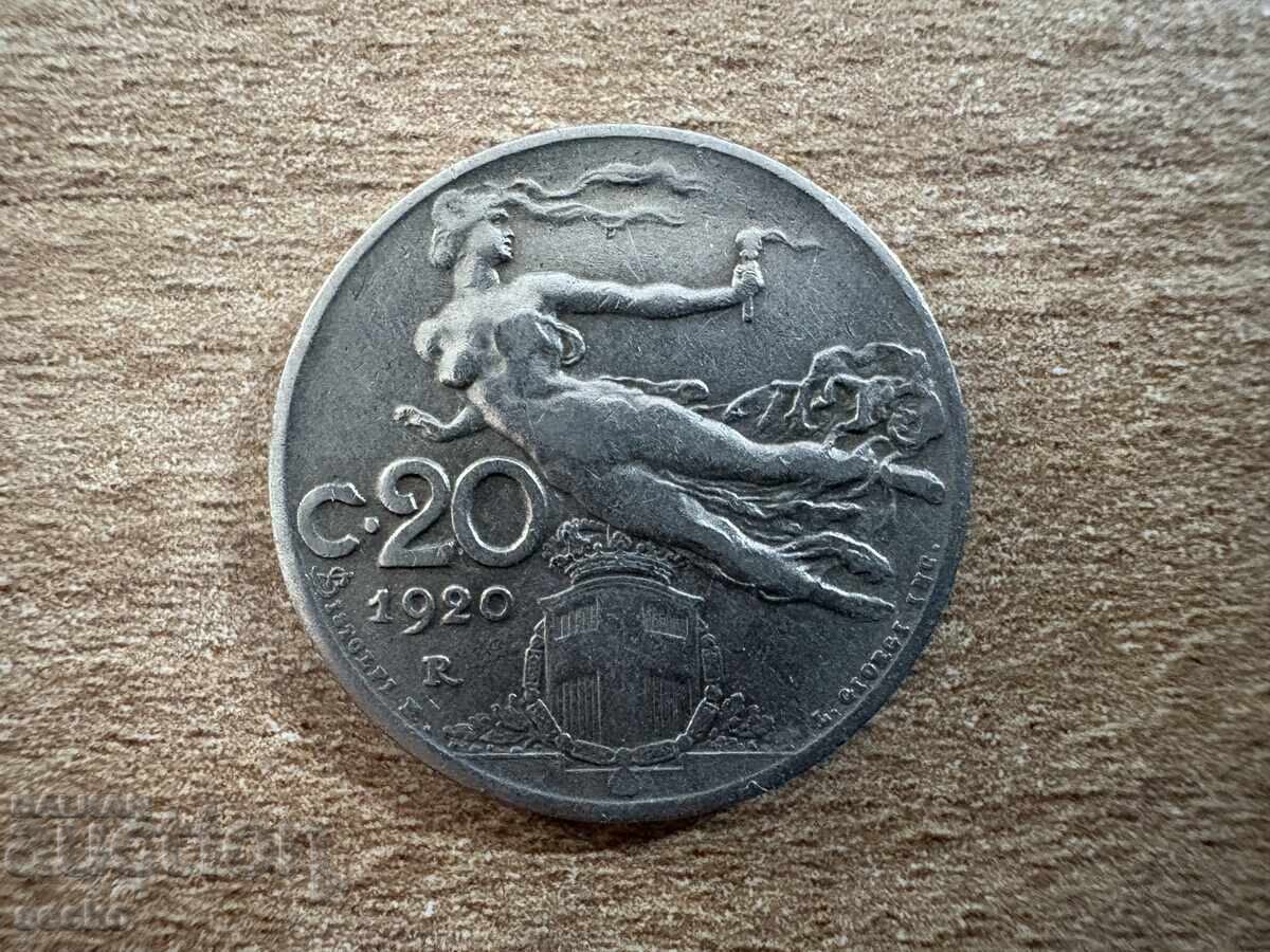 Ιταλία - 20 λεπτά (1920) Ιταλία - 20 λεπτά (1920)