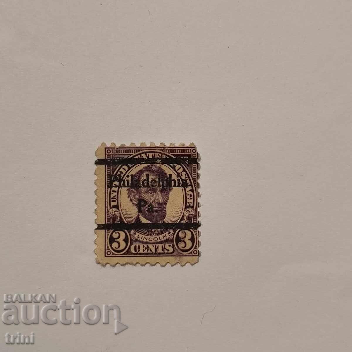 САЩ 1923 г. Ейбрахам Линкълн перф. 10 САЩ 1923 г. Ейбрахам Линкълн перф. 10