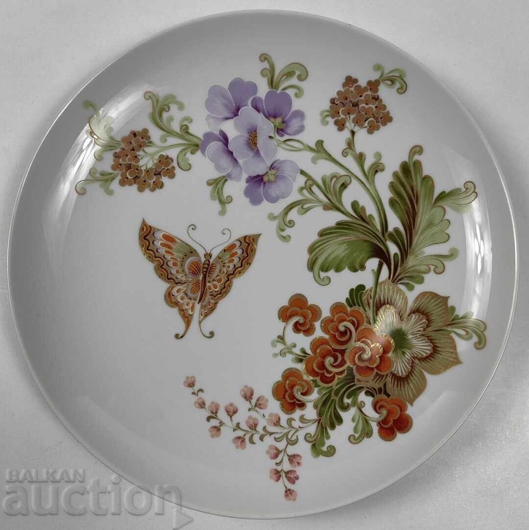 Delivery of GOLD-PLATED BUTTERFLY COLLECTOR'S PORCELAIN PLATE, MARKED
