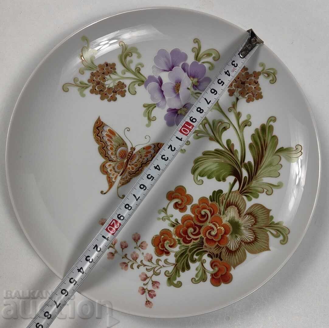 GOLD-PLATED BUTTERFLY COLLECTOR'S PORCELAIN PLATE, MARKED - 5