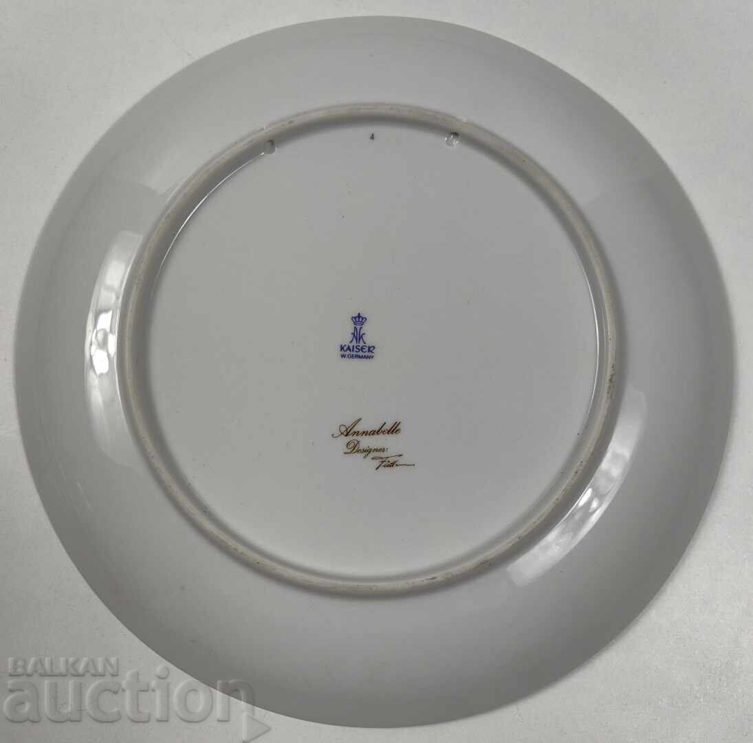 GOLD-PLATED BUTTERFLY COLLECTOR'S PORCELAIN PLATE, MARKED - 6