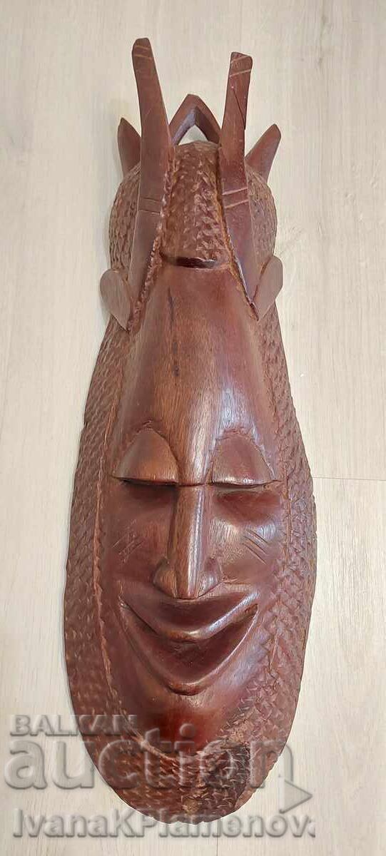 Sculptură în lemn masiv Africa, lucrată manual pentru colecționari - 7