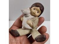 GOEBEL PISICĂ COPIL PORȚELAN FIGURINĂ MARCATĂ